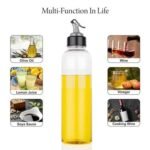 1Ltr Plastic Oil Dispenser With Lid - Clear, Drip Free Spout, Controlled Use.