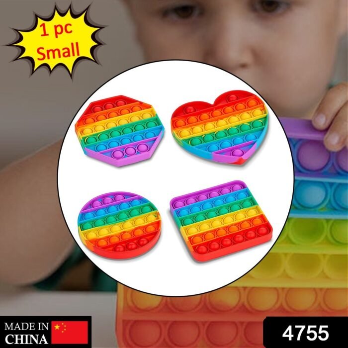 Mix Pattern Rainbow Color Push Pop Bubble Fidget Sensory Toy (Only 1Pc) - Image 7