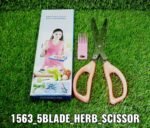 1563 Multifunction Vegetable Stainless Steel Herbs Scissor with 5 Blades