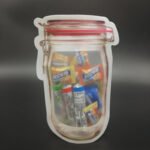 Reusable Airtight Seal Plastic Food Storage Mason Jar Zipper (500Ml)
