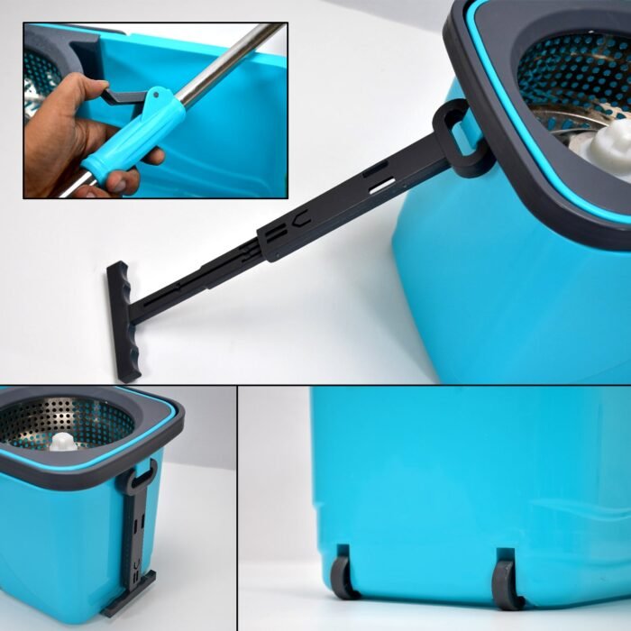 Quick Spin Mop Plastic Spin, Bucket Floor Cleaning, Easy Wheels & Big Bucket, Floor Cleaning Mop With Bucket - Image 3