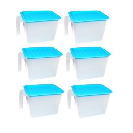 2454 Air Tight Unbreakable Big Size 1100 ml Square Shape Kitchen Storage Container (Set of 6)