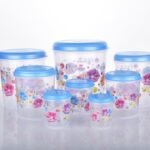 2448 Air Tight Plastic Transparent Container Set (10000ml, 7000ml, 5000ml, 3000ml, 2000ml, 1000ml, 750ml, 500ml) 