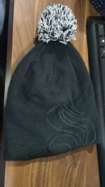 6341 Men's and Women's Skull Slouchy Winter Woolen Knitted Black Inside Fur Beanie Cap.