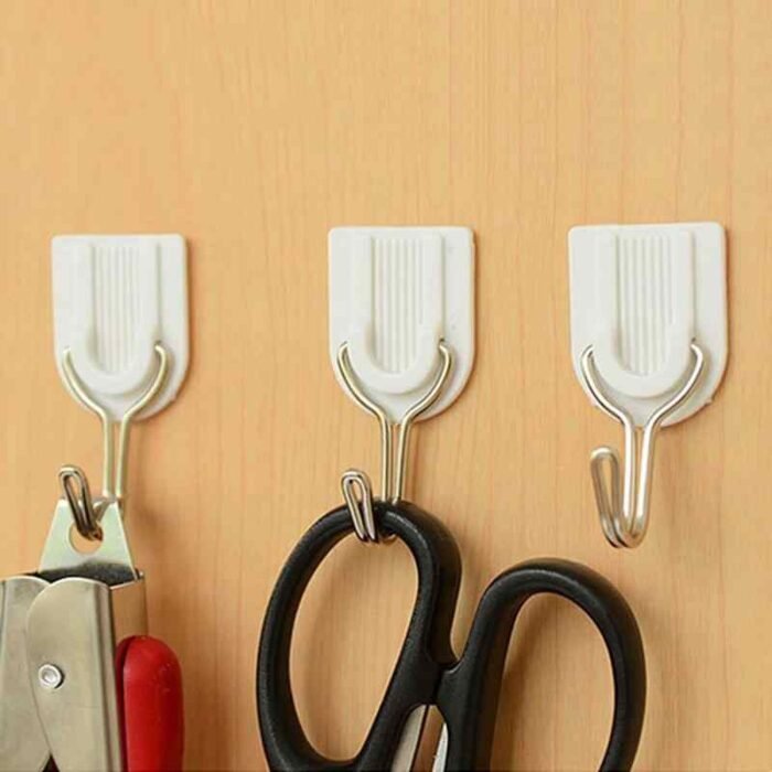 1627 Adhesive Sticker ABS Plastic Hook Towel Hanger for Kitchen/Bathroom