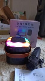 Wireless Speaker Microphone Set, Rgb Light Support Memory Card Portablekaraoke Machine Perfect For Travel Tv - Image 8