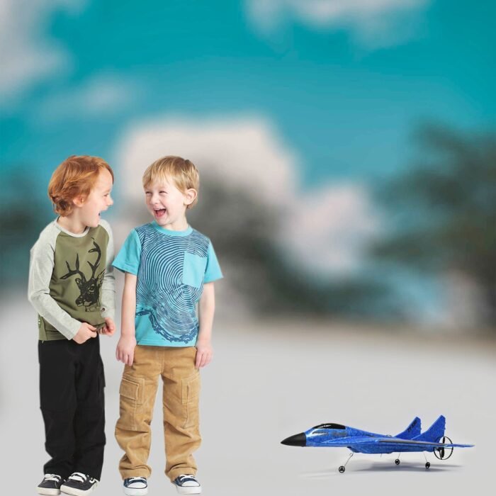 4483 Remote Control Airplane RC Glider for Beginner Adult Kids, Easy to Fly EPP Foam RC Aircraft Fighter with LED Light 2.4GHz