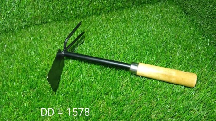 1578 2 in 1 Double Hoe Gardening Tool with Wooden Handle