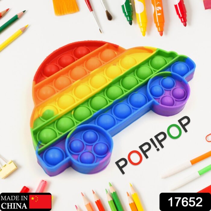 Pop Fidget Toy Push Pop Bubble Fidget Sensory Toy For Kids And Adults Fidget Popper Stress Reliever Sensory Fidget Poppers (Butterfly & Car Shape / 1 Pc) - Image 3