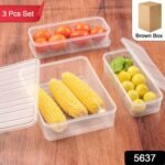 3-Piece BPA-Free Plastic Food Storage Containers with Secure Lids, Stackable and Freezer-Safe - Image 2