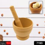 Mortar And Pestle Set For Spices, Okhli Masher, Khalbatta, Kharal, Mixer, Natural & Traditional Grinder And Musal, Well Design For Kitchen, Home, Herb - Image 2