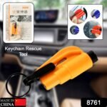 In 1 Emergency Safety Cutter With Key Chain, Small Portable Handy Emergency Safely Glass Breaking & Seat Belt Cutting Keychain Tool