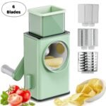 Stainless Steel Vegetable Chopper, Veg Chopper And Dicer With 6 Blades Kitchen Multifunctional Mandolin Vegetable Slicer For Veggies, Onion, Garlic, Potatoes Fruits, Cookie, Oreo Vegetable Cutter Stable Suction Base For Home Kitchen