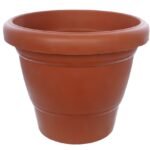 0838 Garden Heavy Plastic Planter Pot/Gamla 8 inch (Brown, Pack of 1,Medium ) 