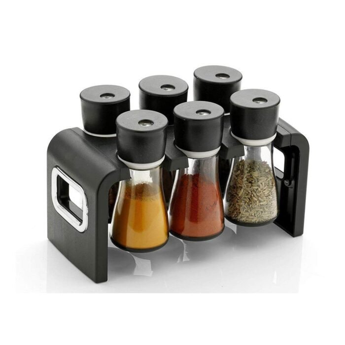 100 Revolving Plastic Spice Rack Masala Organiser (6 Pcs)