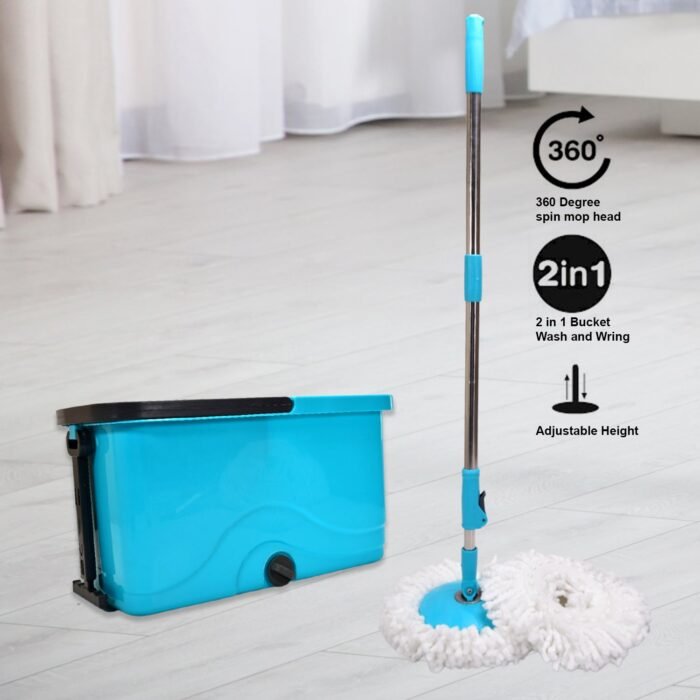 Quick Spin Mop Plastic Spin, Bucket Floor Cleaning, Easy Wheels & Big Bucket, Floor Cleaning Mop With Bucket - Image 1