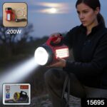 OMEGA 200W High Power LED Laser Torch Light with Side Emergency Light Panel (1 Pc) - Image 2