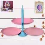 Foldable Fruit Plate Candy Dish | Multi Use Mirror Shape Dried Fruit Tray (1 Set)