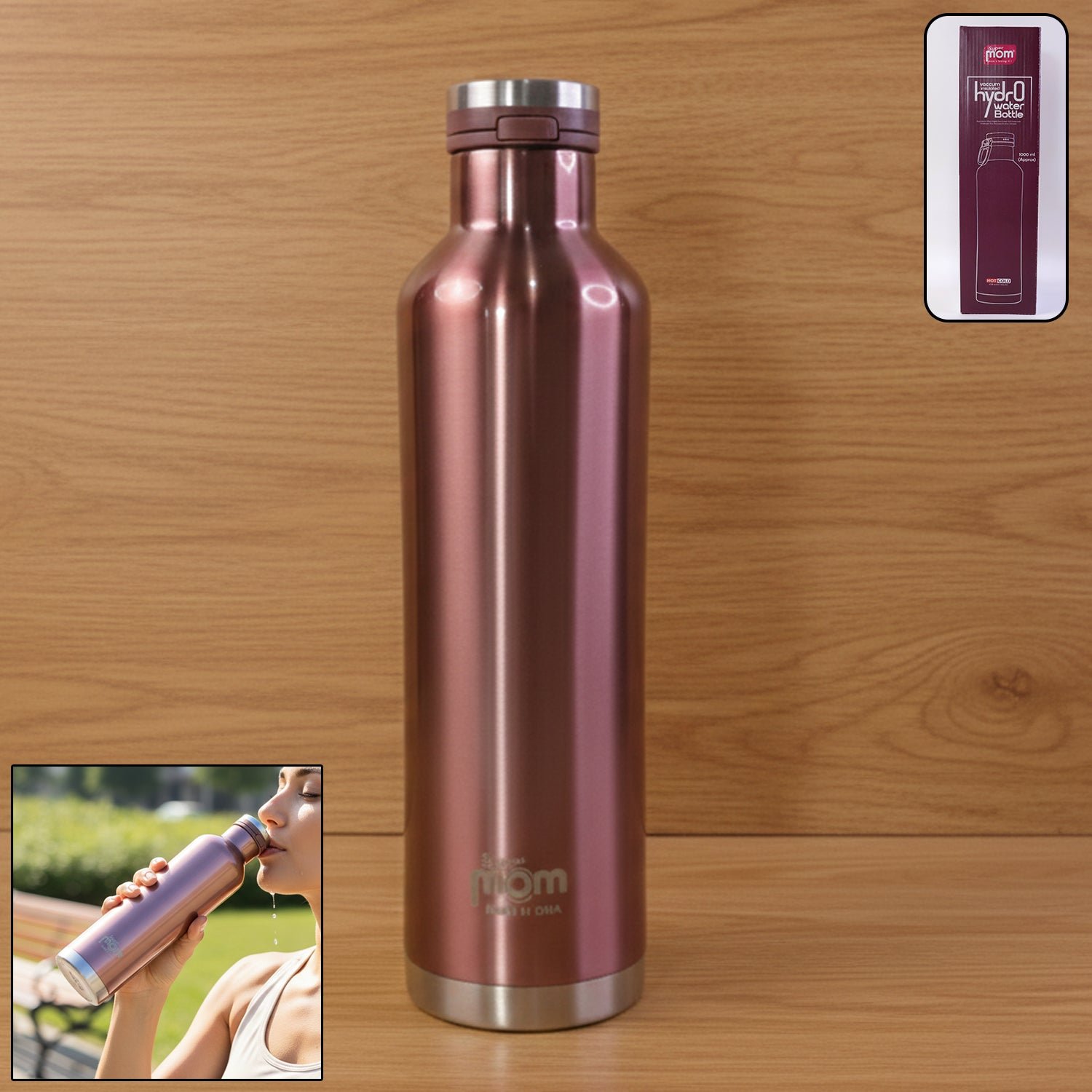 01_216ca9b8-58b1-4b50-918c-a0329ae0e276 Supermom 1000 ML Stainless Steel Insulated Hydro Water Bottle, Vacuum Flask - Image 1