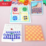 13 in 1 Family Board Game Chess,  Space Venture, Steeplechase Set for Kids - Image 5