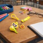 Cute Cartoon Dinosaur Style Keychain with Strap and Decorative Charm (1 Pc)