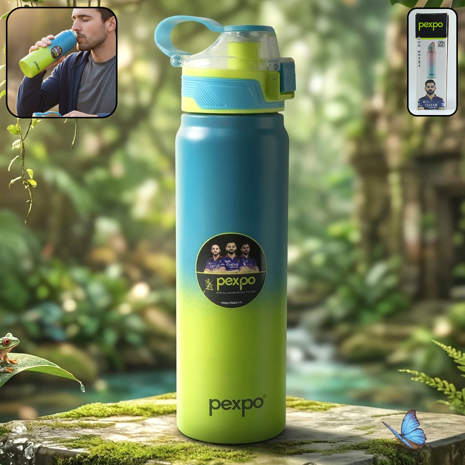 01_904b718d-5a54-4832-ad75-25251b17e814.jpg Pexpo Amaze Hot & Cold Insulated Stainless Steel Water Bottle 800 ML - Image 1