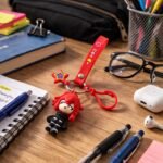 Cute Cartoon Girl Character Keychain with Strap and Decorative Charm (1 Pc)