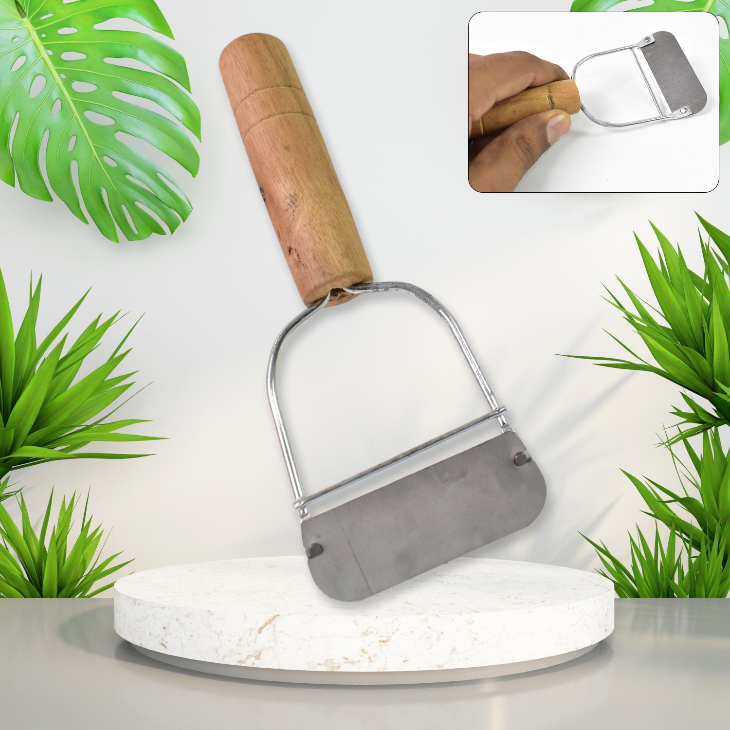 01_ab4efcf1-9410-4934-94f5-870459413ad6.jpg Wooden Handle Metal Vegetable Cutter, Peeler, Slicer (1 Pc / B Grade) (Copy) - Image 1