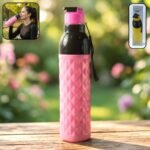 Plastic 1000 ML ApproxDiamond Pattern Leakproof Water Bottle (1 Pc)