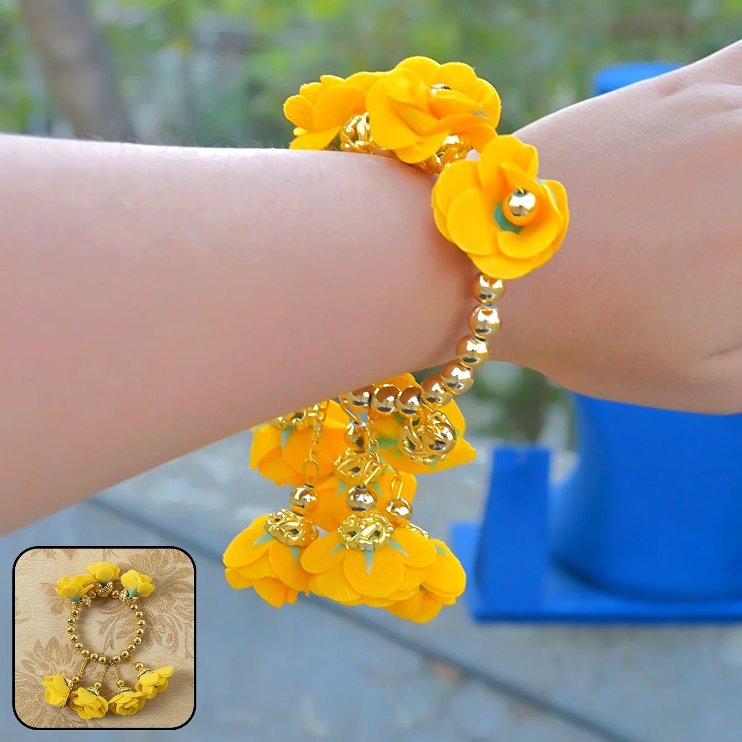 01_f036b53d-0eb1-47b8-ab9b-0d9a06a44537 Traditional Pooja Wrist Ornament Haldi Kada Bracelet (1 Pc) - Image 1