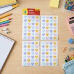 Colorful Heart Shape Decorative Sticker Set (4 Sheets, 112 Pc)