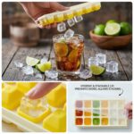 24 Grid Pop Up Ice Cube Tray Set with Lid (2 Pc Set) - Image 3