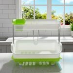 Prexo 2 Layer Kitchen Dish Drying Rack with Drain Tray (1 Set) - Image 7