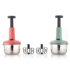 2-in-1 Push Chopper 800ml with Stainless Steel Blade for Quick Food Prep - Image 4