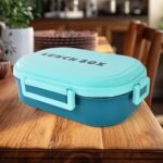 3 in 1 Spicy Bite Stainless Steel Lunch Box With Plastic Small Box & Spoon (1 Set) - Image 3