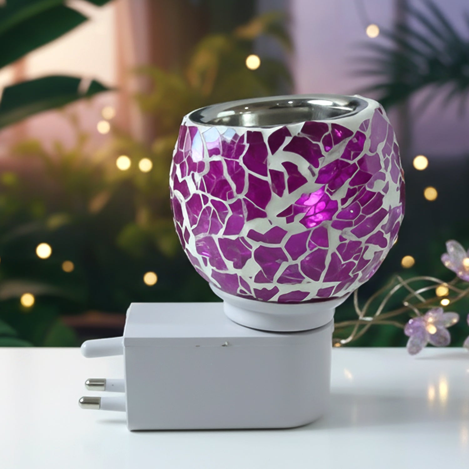 02_d4251e8b-3180-4630-abd4-28b69578f607 Premium Kapoor Dani Plug-In Mosaic Glass Aroma Diffuser & Night Lamp (1 Pc) - Image 1
