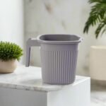 Plastic Square Bath Water Mug (4 Pc / 1000 ML / Mix Color) - Image 9
