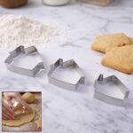 Stainless Steel House Shape Cookie Cutter Set (3 Pc Mix Design Set)