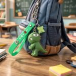 Cute Dinosaur Cartoon Keychain with Silicone Strap (1 Pc) - Image 3
