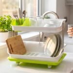 Prexo 2 Layer Kitchen Dish Drying Rack with Drain Tray (1 Set) - Image 5