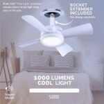 Original Cool LED Socket Fan Light 1000 Lumens 5000K Remote Controlled - Image 5