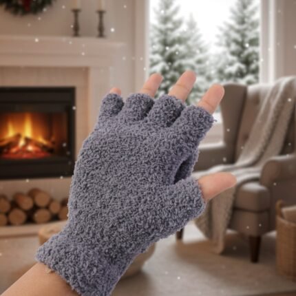 Winter Fingerless Gloves – Soft Warm Hand Gloves for Men & Women  (1 Pair)
