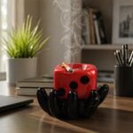 Premium Designer Ceramic Ashtray with Dice Shape Bowl (1 Pc) - Image 8