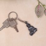 Premium Spiritual Hanuman Ji Sitting Pose Metal Keychain (1 Pc) - Image 3