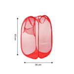 Laundry Hamper Mesh Fabric For Ventilation Foldable Storage  Up Clothes Basket - Image 5