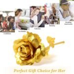 Heart Love Decorative Showpiece with Golden Rose Flower Gift Set (2 Pc) - Image 7