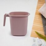 Plastic Square Bath Water Mug (4 Pc / 1000 ML / Mix Color) - Image 3