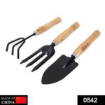 Gardening Tools - Hand Cultivator, Small Trowel, Garden Fork (Set of 3) - Image 2