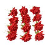 Hair Clip Red Rose Bridal Hair Pins Rose (12 Pcs Set / Red Color Only) - Image 6