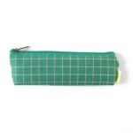 Premium Green Grid Printed Zipper Pencil Pouch Organizer (1 Pc) - Image 4
